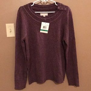 Purple cable knit sweater